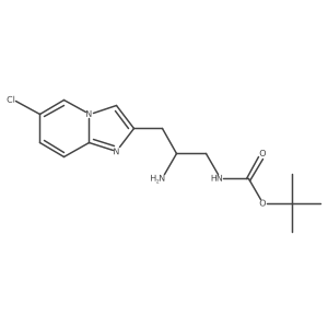 tert-butyl N-(2-amino-3-{6-chloroimidazo[1,2-a]pyridin-2-yl}propyl)carbamate结构式