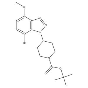 tert-butyl 4-(7-bromo-4-methoxy-1H-1,2,3-benzotriazol-1-yl)piperidine-1-carboxylate结构式