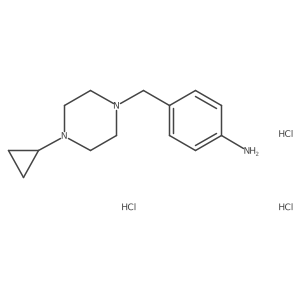 4-[(4-Cyclopropylpiperazin-1-yl)methyl]aniline;trihydrochloride结构式