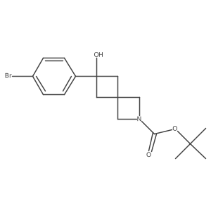 Tert-butyl 6-(4-bromophenyl)-6-hydroxy-2-azaspiro[3.3]heptane-2-carboxylate结构式