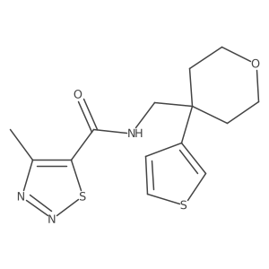 4-methyl-N-((4-(thiophen-3-yl)tetrahydro-2H-pyran-4-yl)methyl)-1,2,3-thiadiazole-5-carboxamide结构式