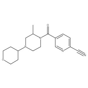 5-[(2R)-2-methyl-4-(oxan-4-yl)piperazine-1-carbonyl]pyridine-2-carbonitrile结构式