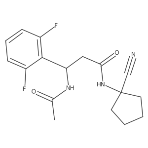 3-Acetamido-N-(1-cyanocyclopentyl)-3-(2,6-difluorophenyl)propanamide结构式