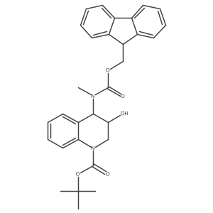 rac-tert-butyl (3R,4R)-4-({[(9H-fluoren-9-yl)methoxy]carbonyl}(methyl)amino)-3-hydroxy-1,2,3,4-tetrahydroquinoline-1-carboxylate Structure