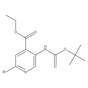 Ethyl 2-bromo-5-((tert-butoxycarbonyl)amino)isonicotinate Structure