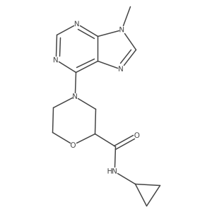 N-cyclopropyl-4-(9-methyl-9H-purin-6-yl)morpholine-2-carboxamide结构式