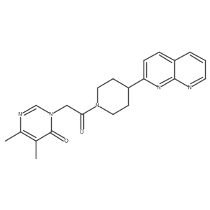 5,6-Dimethyl-3-{2-[4-(1,8-naphthyridin-2-yl)piperidin-1-yl]-2-oxoethyl}-3,4-dihydropyrimidin-4-one结构式