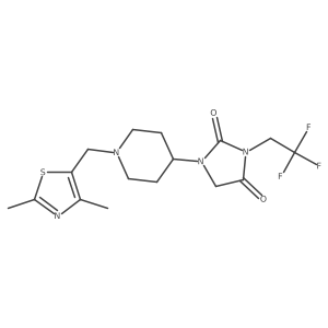 1-{1-[(2,4-Dimethyl-1,3-thiazol-5-yl)methyl]piperidin-4-yl}-3-(2,2,2-trifluoroethyl)imidazolidine-2,4-dione Structure