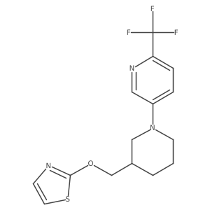 5-{3-[(1,3-Thiazol-2-yloxy)methyl]piperidin-1-yl}-2-(trifluoromethyl)pyridine结构式
