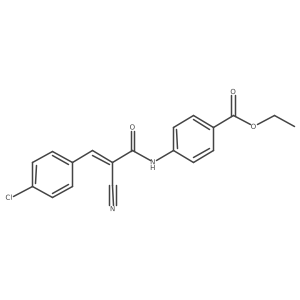 Ethyl 4-[[(Z)-3-(4-chlorophenyl)-2-cyanoprop-2-enoyl]amino]benzoate Structure