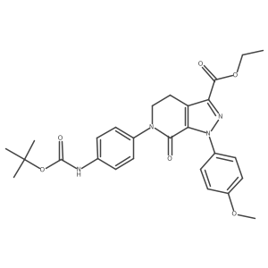Ethyl 6-[4-[[(1,1-dimethylethoxy)carbonyl]amino]phenyl]-4,5,6,7-tetrahydro-1-(4-methoxyphenyl)-7-oxo-1H-pyrazolo[3,4-c]pyridine-3-carboxylate Structure