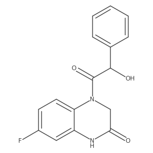 7-Fluoro-3,4-dihydro-4-(2-hydroxy-2-phenylacetyl)-2(1H)-quinoxalinone结构式