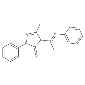 2,4-Dihydro-5-methyl-2-phenyl-4-[1-(phenylimino)ethyl]-3H-pyrazol-3-one结构式