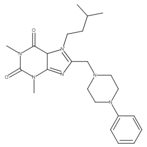 1,3-dimethyl-7-(3-methylbutyl)-8-[(4-phenylpiperazin-1-yl)methyl]-5H-purin-7-ium-2,6-dione Structure