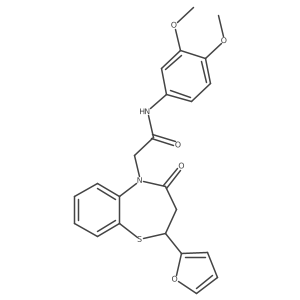 N-(3,4-dimethoxyphenyl)-2-(2-(furan-2-yl)-4-oxo-3,4-dihydrobenzo[b][1,4]thiazepin-5(2H)-yl)acetamide Structure