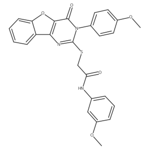 N-(3-methoxyphenyl)-2-((3-(4-methoxyphenyl)-4-oxo-3,4-dihydrobenzofuro[3,2-d]pyrimidin-2-yl)thio)acetamide Structure