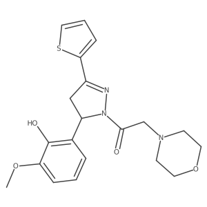 1-(5-(2-hydroxy-3-methoxyphenyl)-3-(thiophen-2-yl)-4,5-dihydro-1H-pyrazol-1-yl)-2-morpholinoethanone Structure