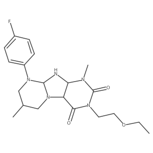 3-(2-ethoxyethyl)-9-(4-fluorophenyl)-1,7-dimethyl-6,7,8,9a,10,10a-hexahydro-4aH-purino[7,8-a]pyrimidine-2,4-dione结构式