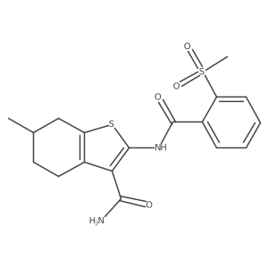 6-Methyl-2-(2-(methylsulfonyl)benzamido)-4,5,6,7-tetrahydrobenzo[b]thiophene-3-carboxamide结构式