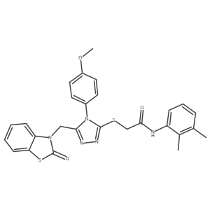 N-(2,3-dimethylphenyl)-2-((4-(4-methoxyphenyl)-5-((2-oxobenzo[d]thiazol-3(2H)-yl)methyl)-4H-1,2,4-triazol-3-yl)thio)acetamide结构式