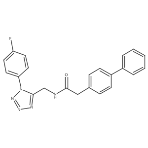 2-([1,1'-biphenyl]-4-yl)-N-((1-(4-fluorophenyl)-1H-tetrazol-5-yl)methyl)acetamide结构式