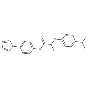 2-(4-isopropylphenoxy)-N-[4-(1H-tetrazol-1-yl)phenyl]propanamide结构式