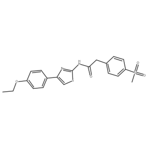 N-(4-(4-ethoxyphenyl)thiazol-2-yl)-2-(4-(methylsulfonyl)phenyl)acetamide结构式