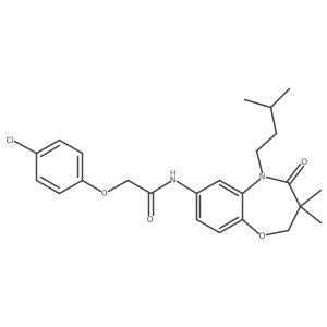 2-(4-chlorophenoxy)-N-(5-isopentyl-3,3-dimethyl-4-oxo-2,3,4,5-tetrahydrobenzo[b][1,4]oxazepin-7-yl)acetamide Structure