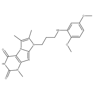 8-(3-((2,5-dimethoxyphenyl)amino)propyl)-1,6,7-trimethyl-1H-imidazo[2,1-f]purine-2,4(3H,8H)-dione Structure