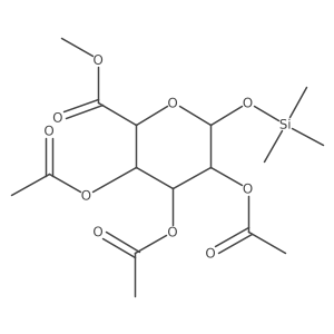I(2)-D-Glucopyranuronic acid, 1-O-(trimethylsilyl)-, methyl ester, triacetate Structure