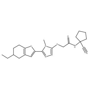 N-(1-cyanocyclopentyl)-2-[[5-(5-ethyl-4,5,6,7-tetrahydro-1-benzothiophen-2-yl)-4-methyl-1,2,4-triazol-3-yl]sulfanyl]acetamide结构式