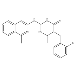 5-[(2-Chlorophenyl)methyl]-6-methyl-2-[(4-methylquinazolin-2-yl)amino]-1,3-diazinan-4-one结构式