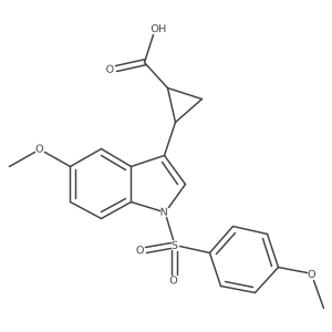 2-[5-Methoxy-1-(4-methoxy-benzenesulfonyl)-1h-indol-3-yl]-cyclopropanecarboxylic acid Structure