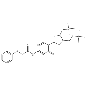 N-[5-[2-Deoxy-3,5-bis-O-(trimethylsilyl)-I(2)-D-erythro-pentofuranosyl]-4,5-dihydro-4-oxo-1,3,5-triazin-2-yl]-2-phenoxyacetamide Structure