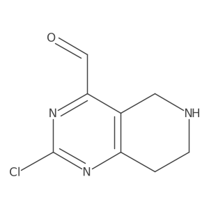 2-Chloro-5,6,7,8-tetrahydropyrido[4,3-D]pyrimidine-4-carbaldehyde结构式