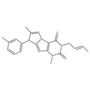 3-((2E)but-2-enyl)-1,7-dimethyl-8-(3-methylphenyl)-1,3,5-trihydro-4-imidazolin o[1,2-h]purine-2,4-dione Structure