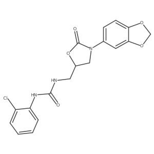 1-((3-(Benzo[d][1,3]dioxol-5-yl)-2-oxooxazolidin-5-yl)methyl)-3-(2-chlorophenyl)urea结构式