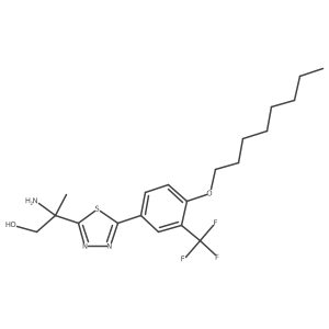 1,3,4-Thiadiazole-2-ethanol, beta-amino-beta-methyl-5-[4-(octyloxy)-3-(trifluoromethyl)phenyl]-, (betaS)-结构式