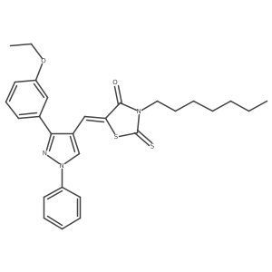 (5Z)-5-{[3-(3-ethoxyphenyl)-1-phenyl-1H-pyrazol-4-yl]methylidene}-3-heptyl-2-thioxo-1,3-thiazolidin-4-one Structure