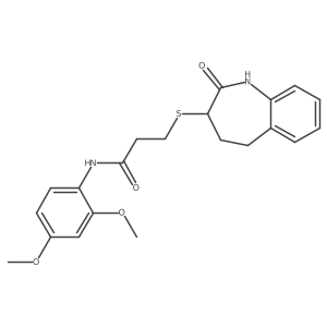 N-(2,4-dimethoxyphenyl)-3-[(2-hydroxy-4,5-dihydro-3H-1-benzazepin-3-yl)sulfanyl]propanamide结构式