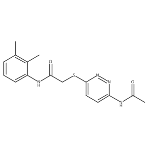 2-((6-acetamidopyridazin-3-yl)thio)-N-(2,3-dimethylphenyl)acetamide结构式