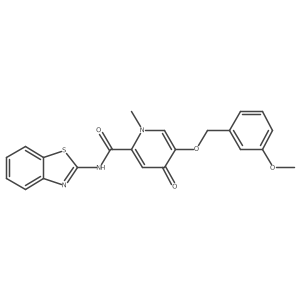 N-(benzo[d]thiazol-2-yl)-5-((3-methoxybenzyl)oxy)-1-methyl-4-oxo-1,4-dihydropyridine-2-carboxamide结构式