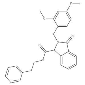 2-(2,4-dimethoxybenzyl)-3-oxo-N-(2-phenylethyl)isoindoline-1-carboxamide结构式