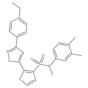N-(3,4-dimethylphenyl)-N-methyl-2-(3-(4-(methylthio)phenyl)-1,2,4-oxadiazol-5-yl)thiophene-3-sulfonamide结构式