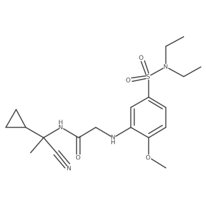 N-(1-Cyano-1-cyclopropylethyl)-2-[5-(diethylsulfamoyl)-2-methoxyanilino]acetamide结构式