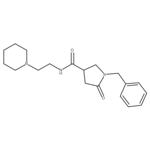 1-benzyl-5-oxo-N-[2-(piperidin-1-yl)ethyl]pyrrolidine-3-carboxamide结构式