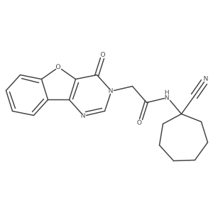 N-(1-cyanocycloheptyl)-2-{6-oxo-8-oxa-3,5-diazatricyclo[7.4.0.0^{2,7}]trideca-1(9),2(7),3,10,12-pentaen-5-yl}acetamide结构式