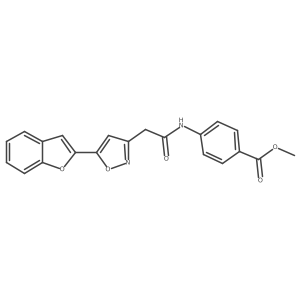 Methyl 4-(2-(5-(benzofuran-2-yl)isoxazol-3-yl)acetamido)benzoate Structure