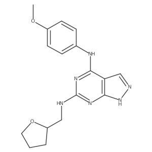 N4-(4-methoxyphenyl)-N6-((tetrahydrofuran-2-yl)methyl)-1H-pyrazolo[3,4-d]pyrimidine-4,6-diamine Structure
