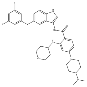 N-(5-(3,5-difluorobenzyl)-1H-indazol-3-yl)-4-(4-(dimethylamino)piperidin-1-yl)-2-(tetrahydro-2H-pyran-4-ylamino)benzamide结构式